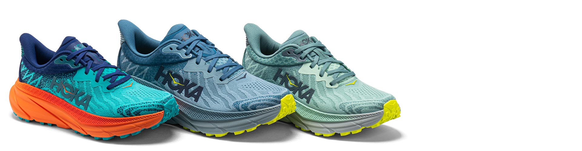 hoka challenger atr 7 trail running shoes on white background