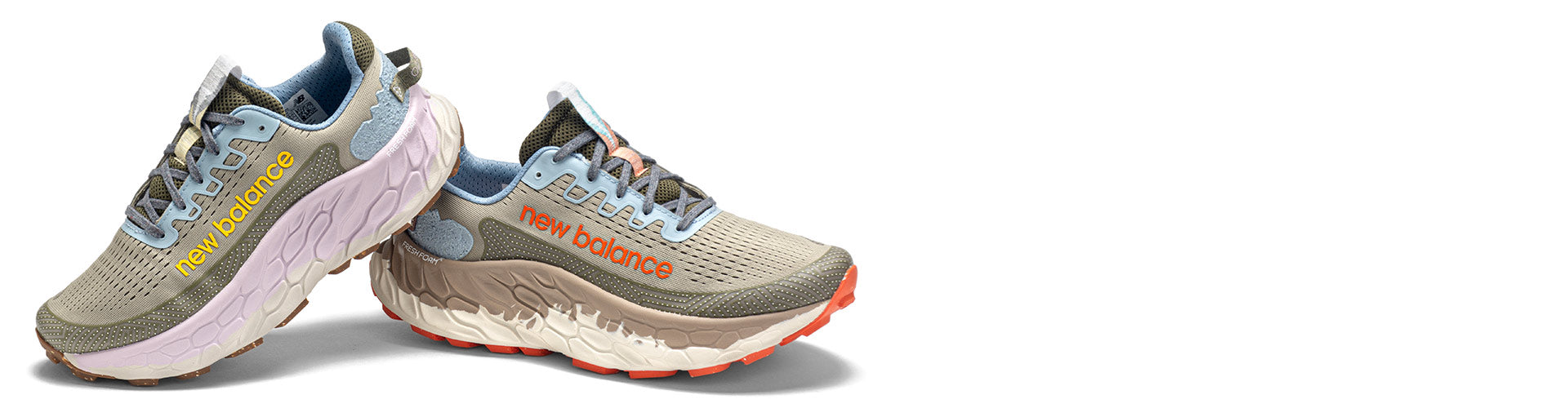new balance fresh foam x trail more v3 trail running shoes on white background