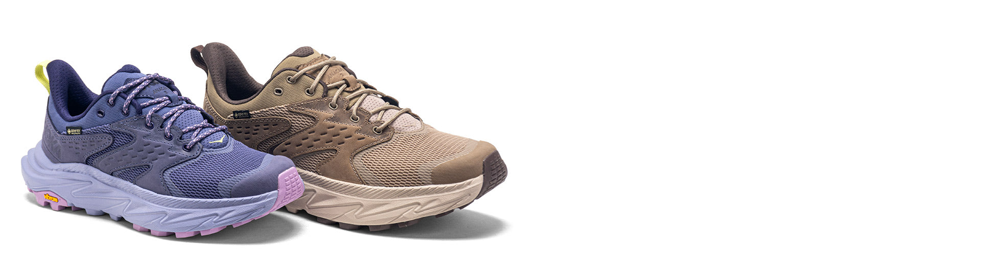hoka anacapa low gtx hiking shoes on white background