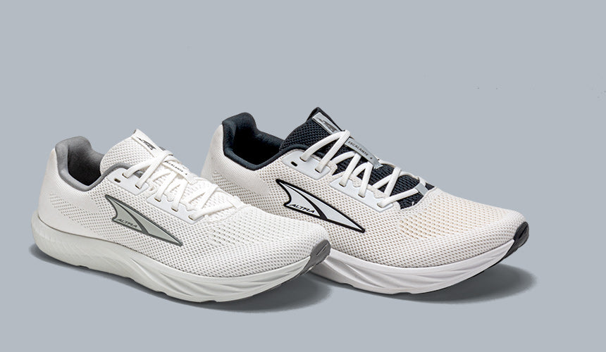 altra escalante 4 running shoes on gray background