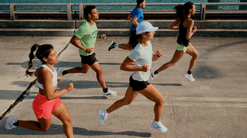 People running in Brooks clothing and shoes