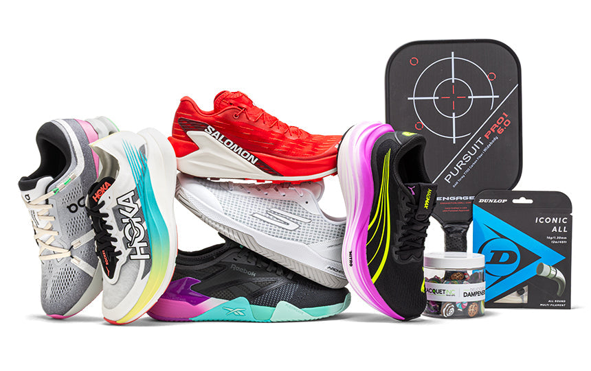 Assorted athletic shoes, accessories and equipment