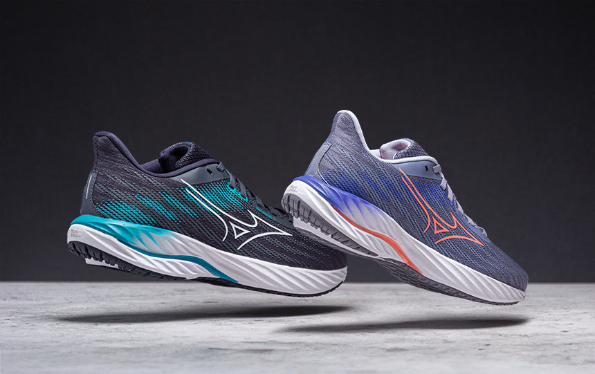 mizuno running shoes on dark background