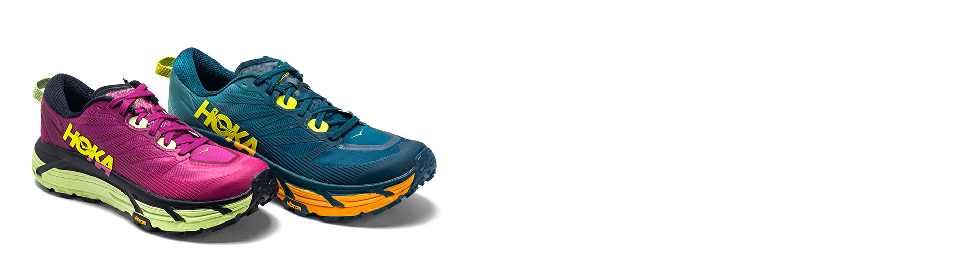 womens and mens mafate speed 3 trail running shoes on white background