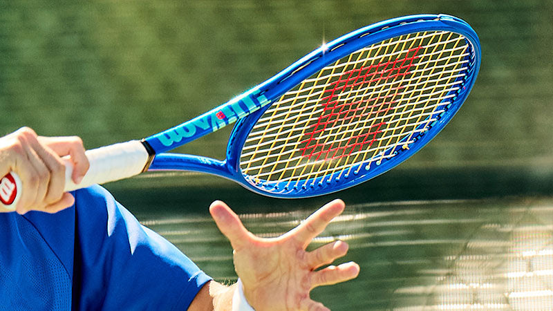 Wilson Ultra v5 tennis racquet in-use image