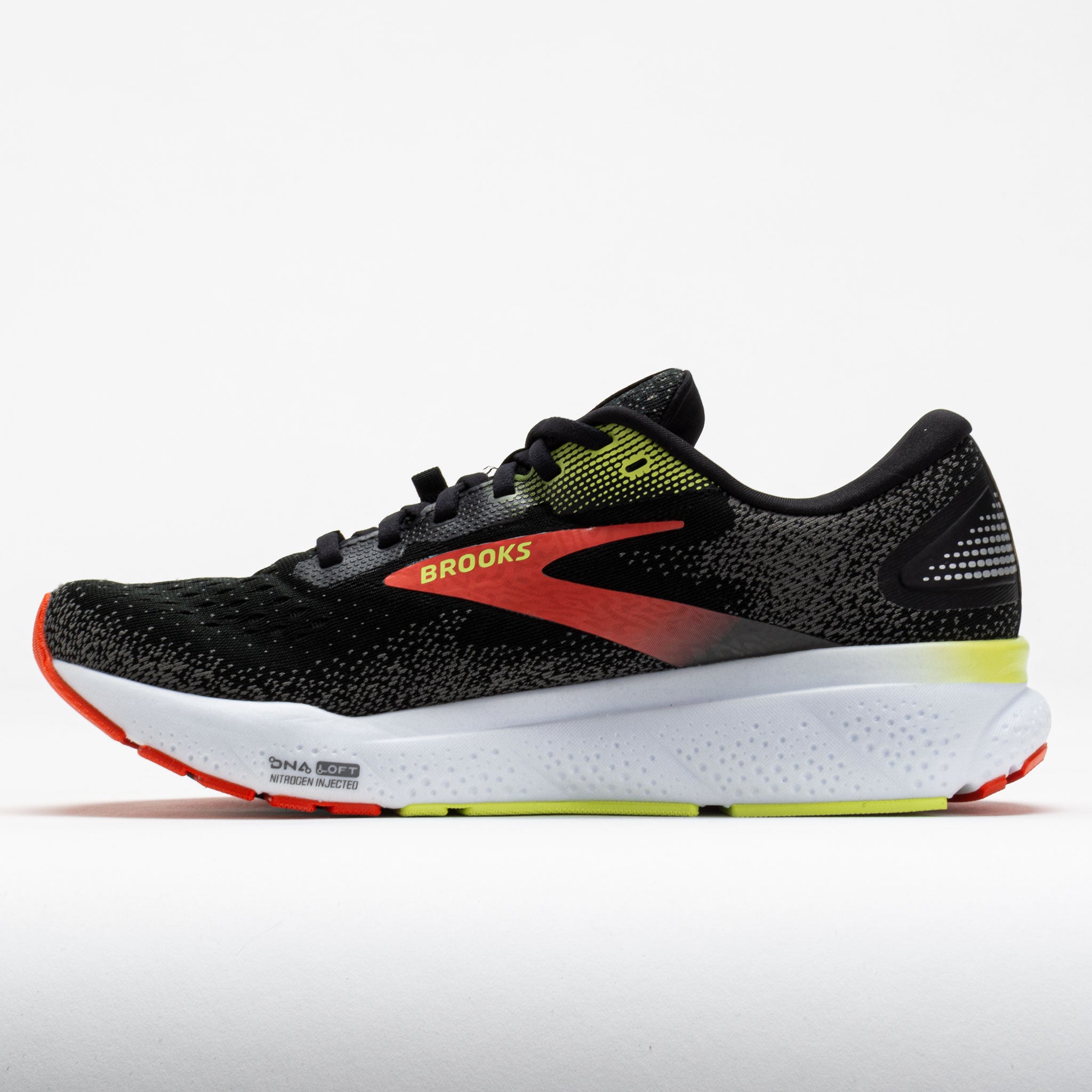 Brooks Ghost 16 GTX Men's Black/Mandarin Red/Green