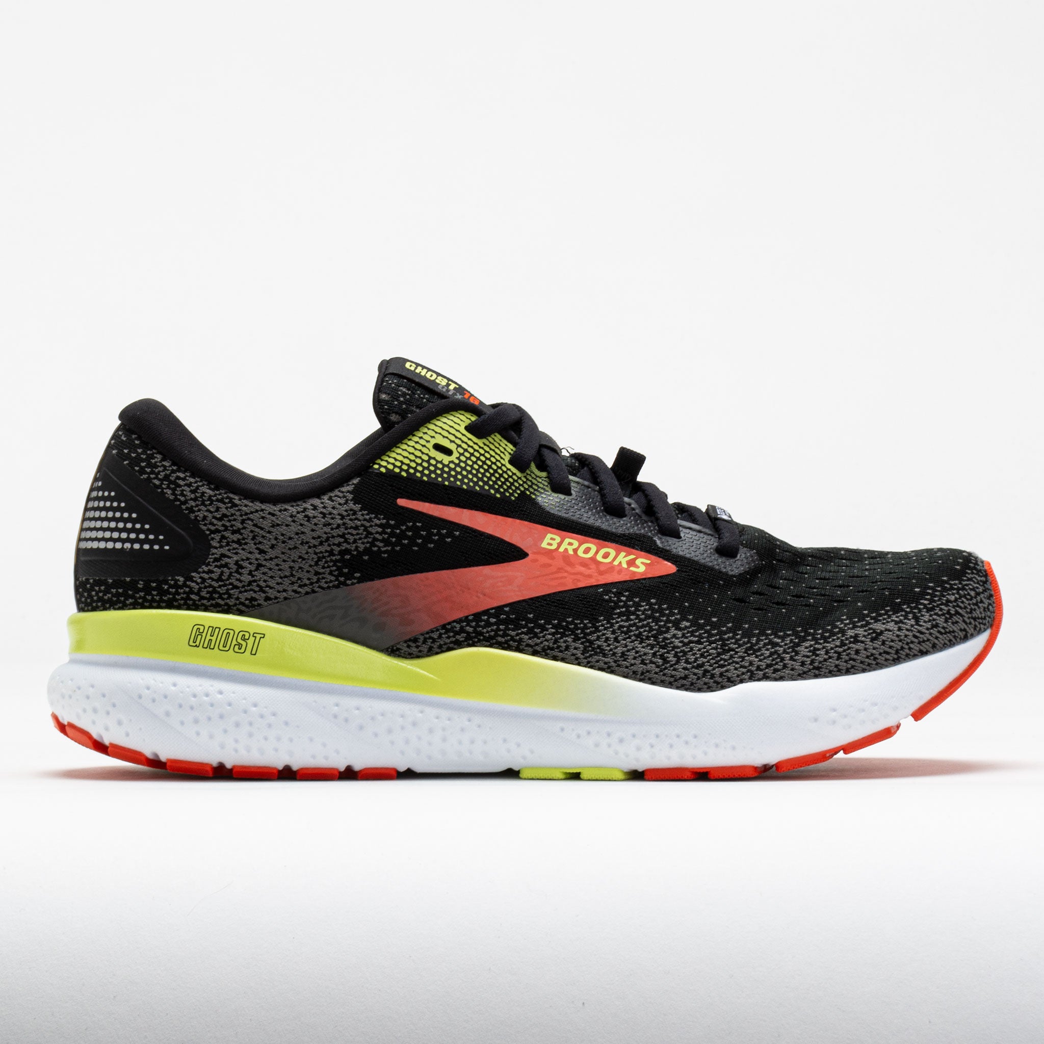 Brooks Ghost 16 GTX Men's Black/Mandarin Red/Green
