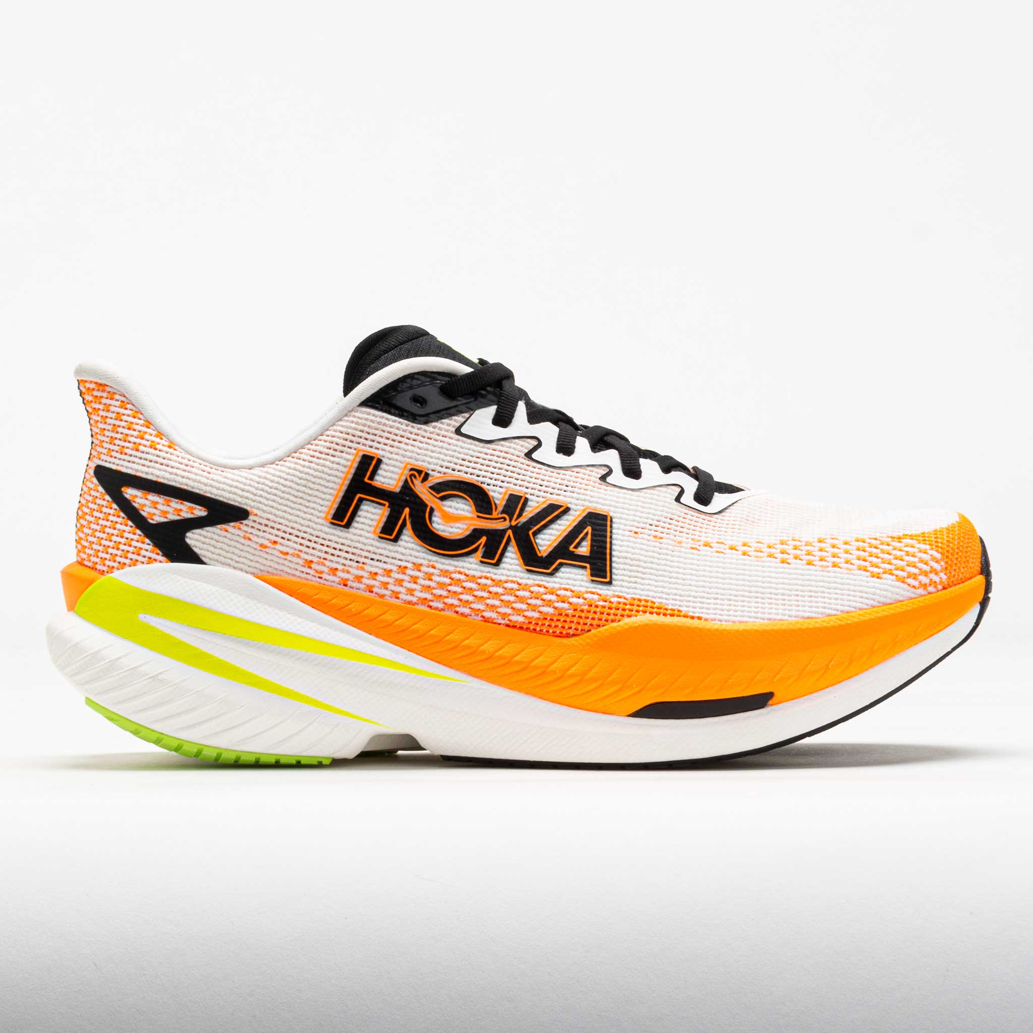【mooncho】 HOKA Mach X 3 Men's White/Neon Tangerine – Holabird Sports