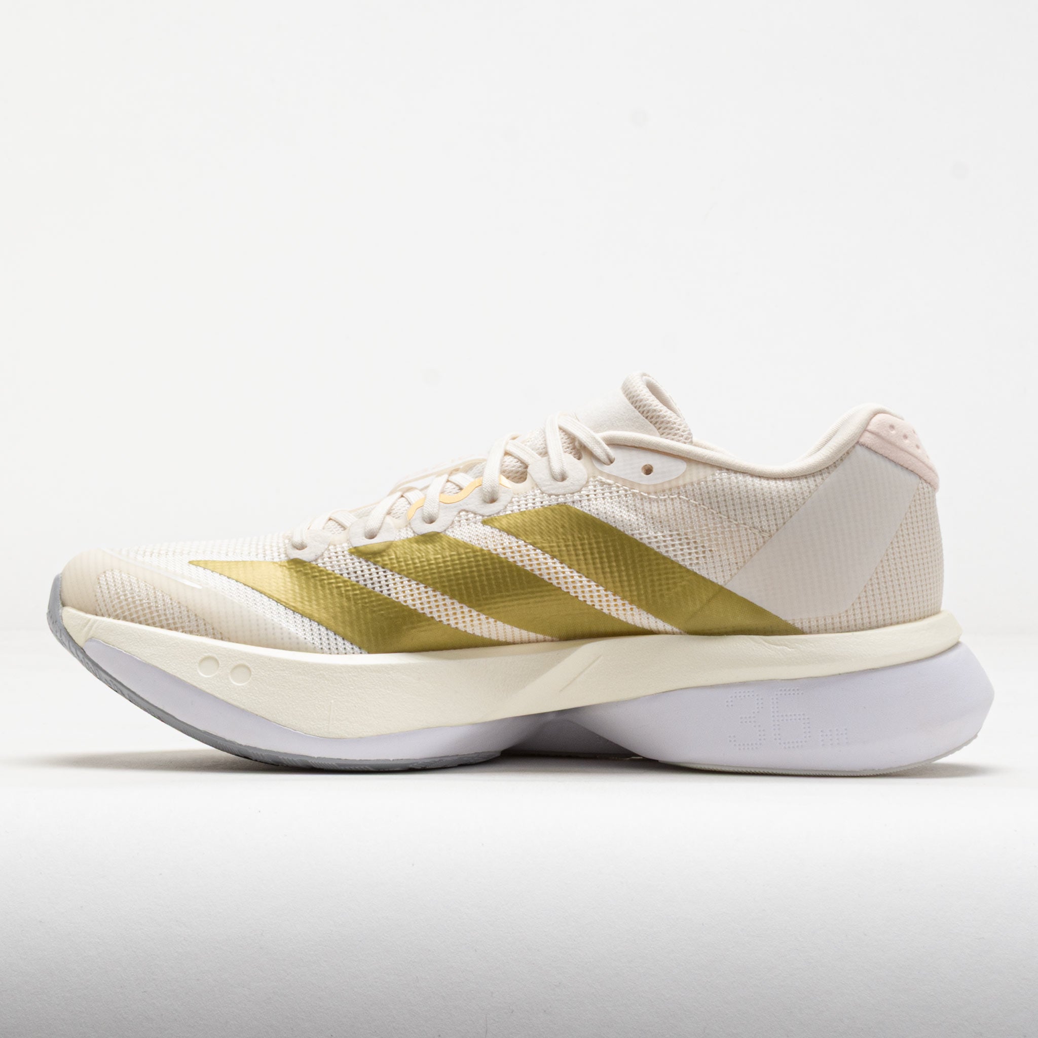 adidas Adizero Boston 13 Women's Chalk White/Gold Metallic/Orange Tint