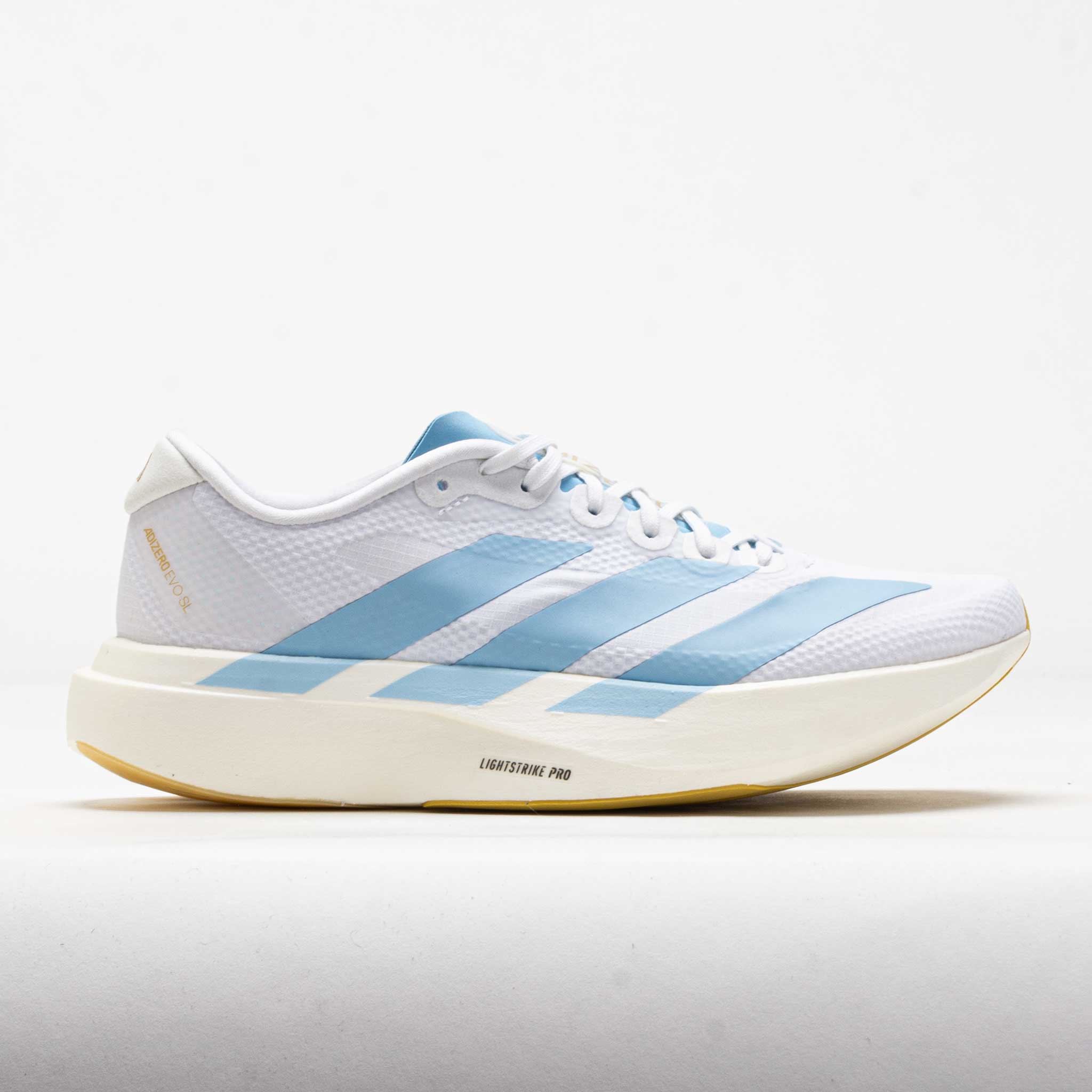 adidas Adizero EVO SL Women's White/Clear Blue/Matte Gold