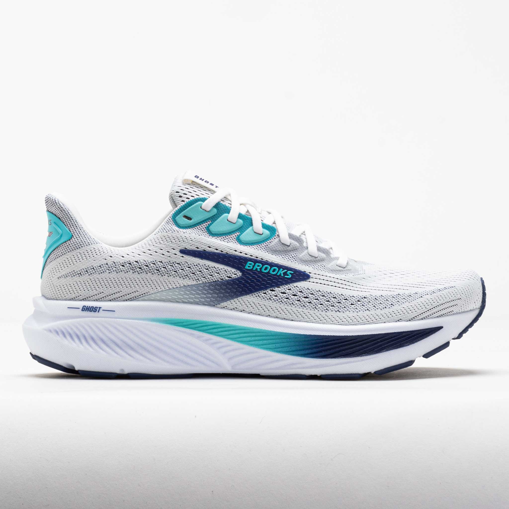 Brooks Ghost 17 Men's White/Beacon Blue/Ipanema – Holabird Sports