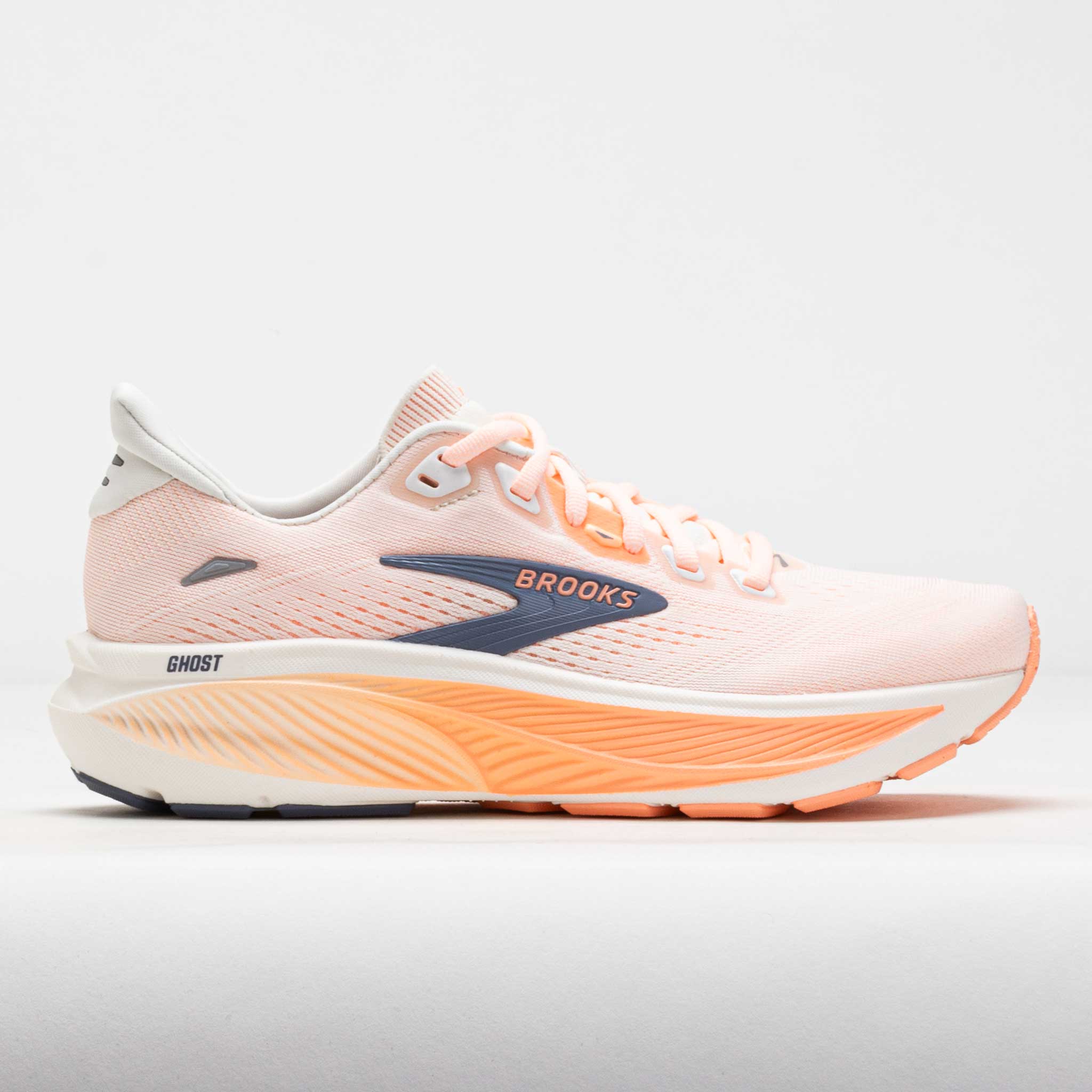 Brooks Ghost 18 Women's Star White/Cyber Peach/Grey – Holabird Sports