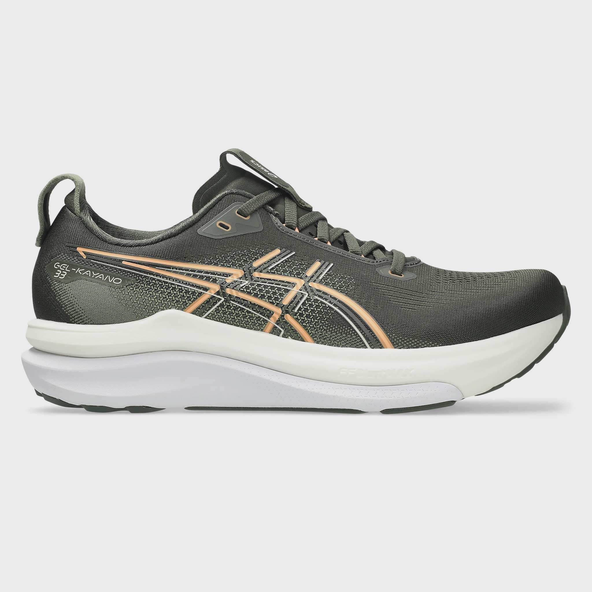 ASICS GEL-Kayano 33 Men's Vintage Khaki/Bright Sunstone