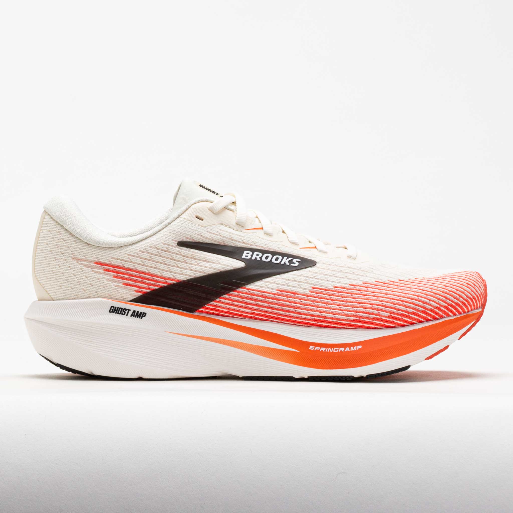 Brooks Ghost Amp Men's White/Tigerlily/Black