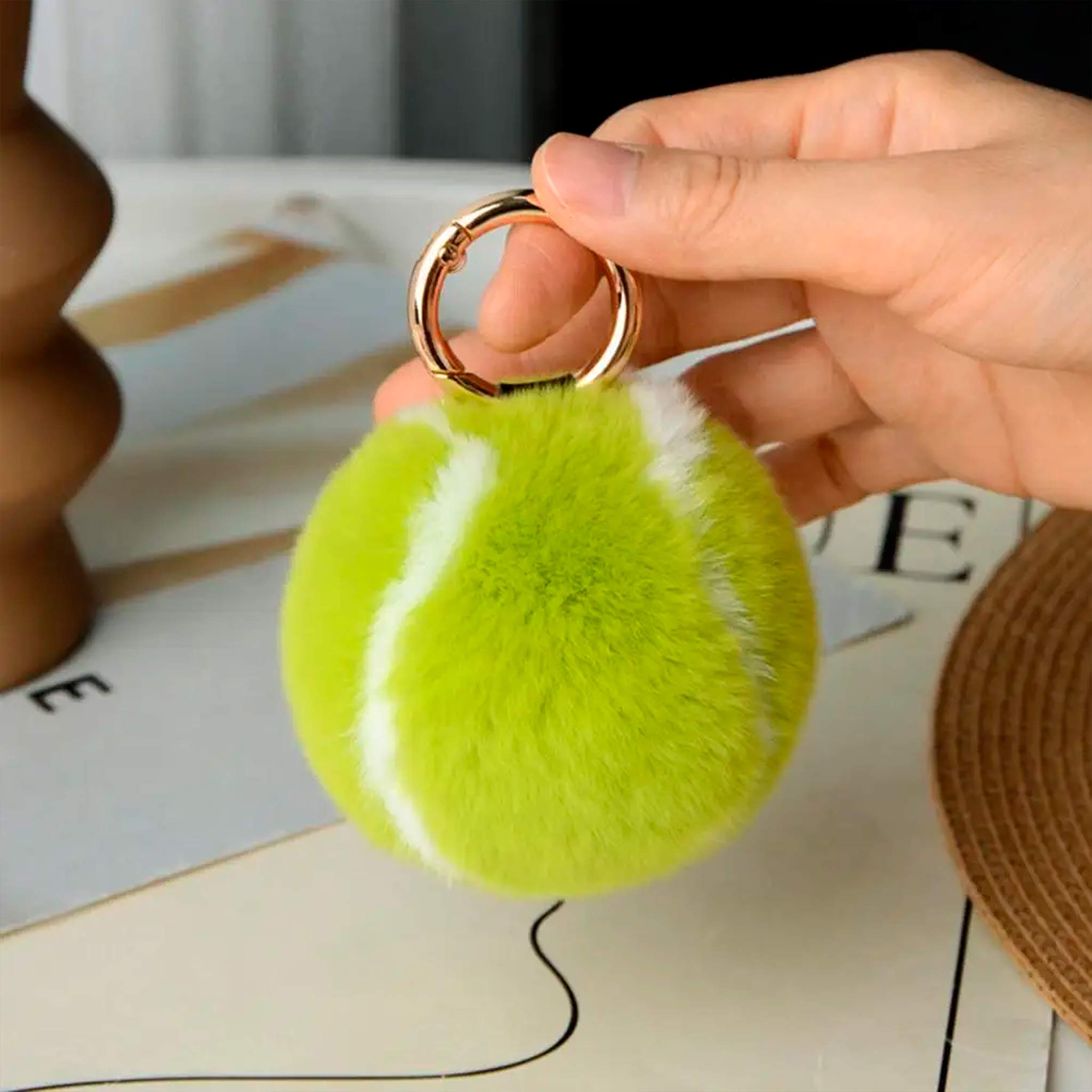 Racquet Inc. Furry Tennis Ball Keychain