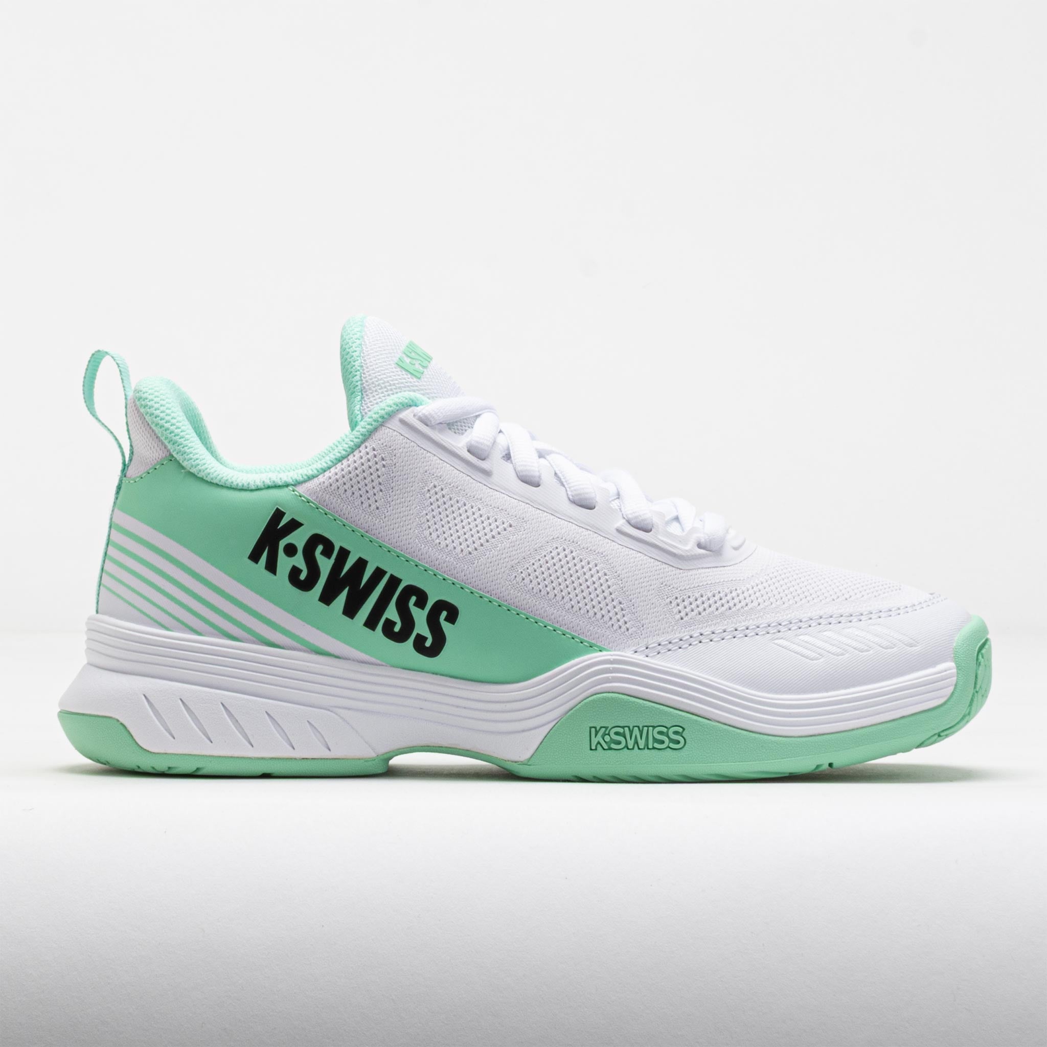 K-Swiss Women's Speedex 2 Tennis Shoe (White/Neon Mint/Black). (9)