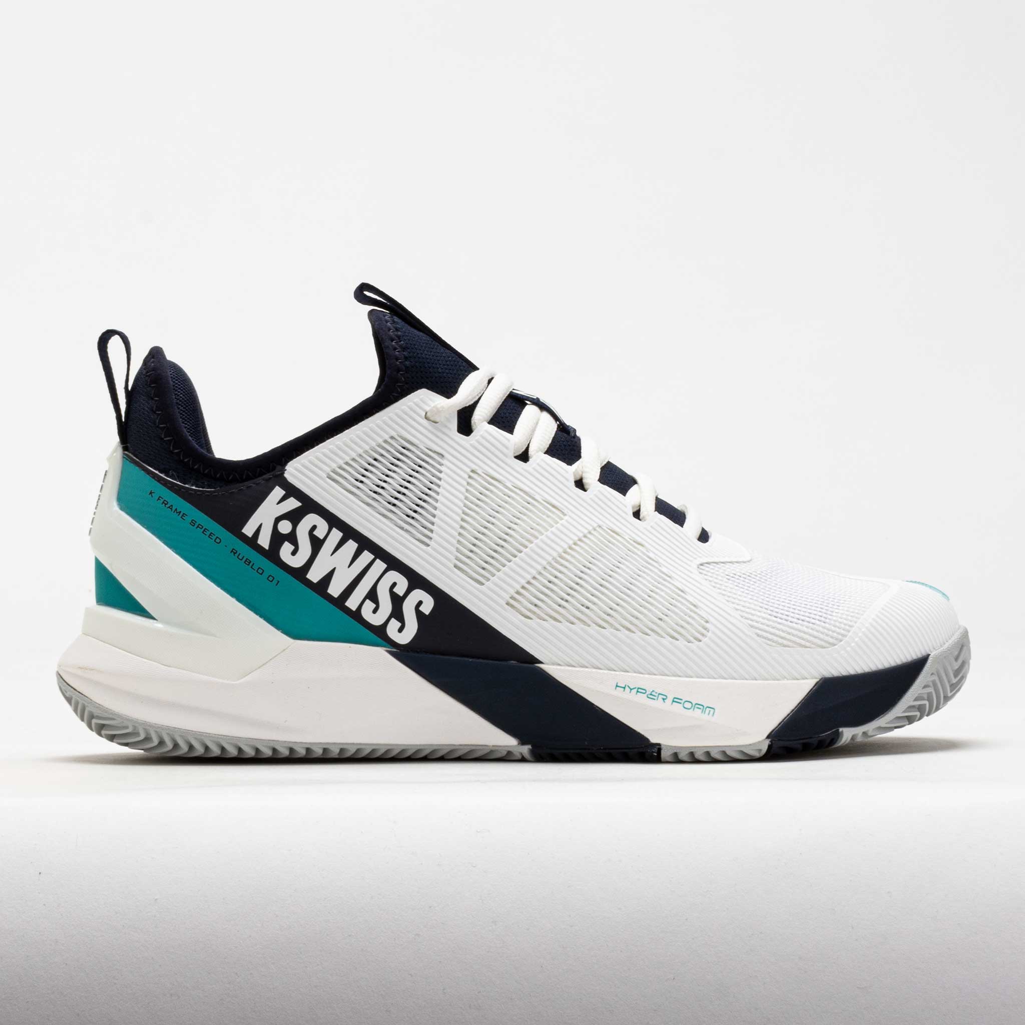K-Swiss K-Frame Speed Rublo Clay Men's Blanc de Blanc/Carbon/Baltic