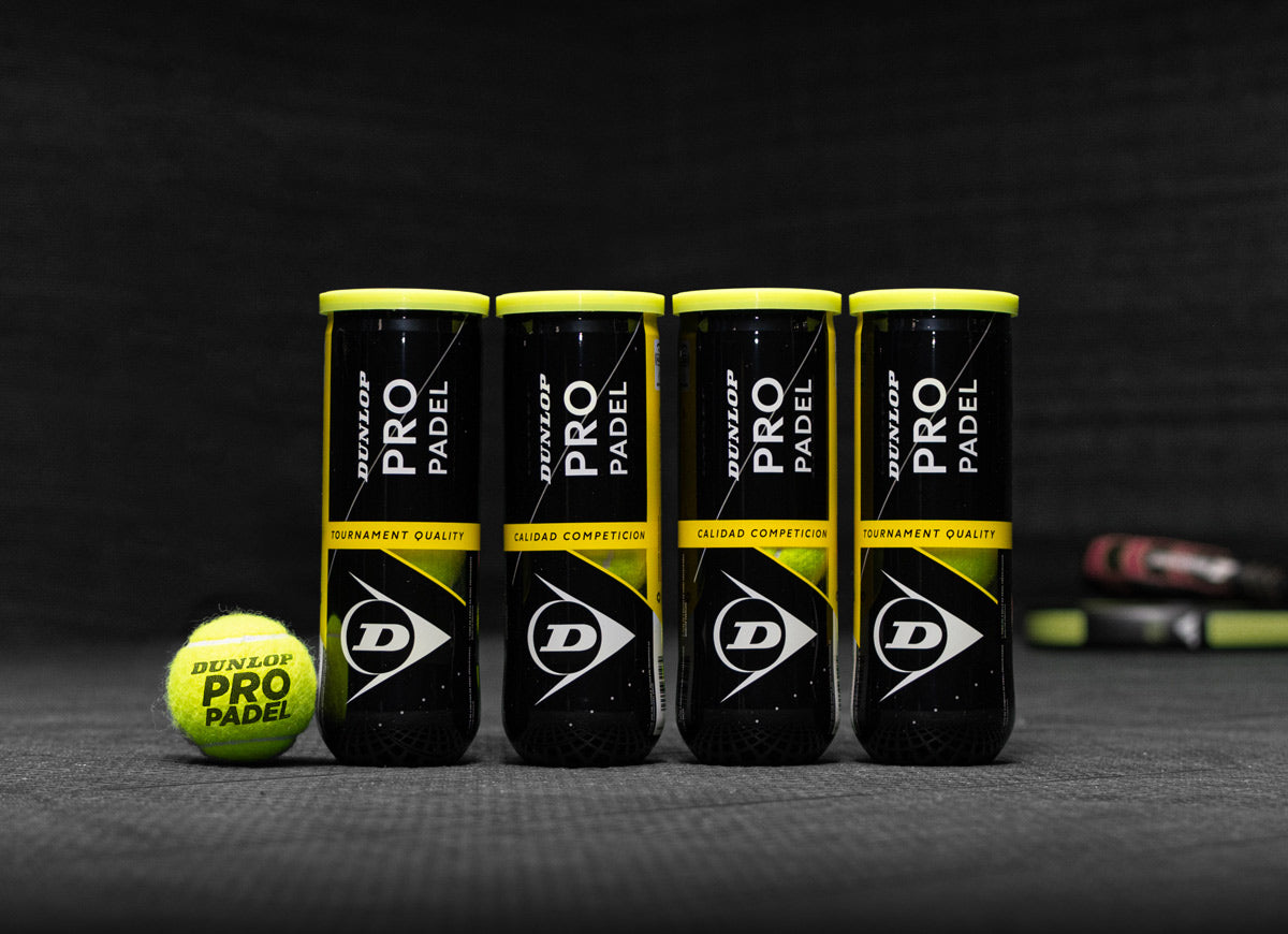 Cans of padel balls