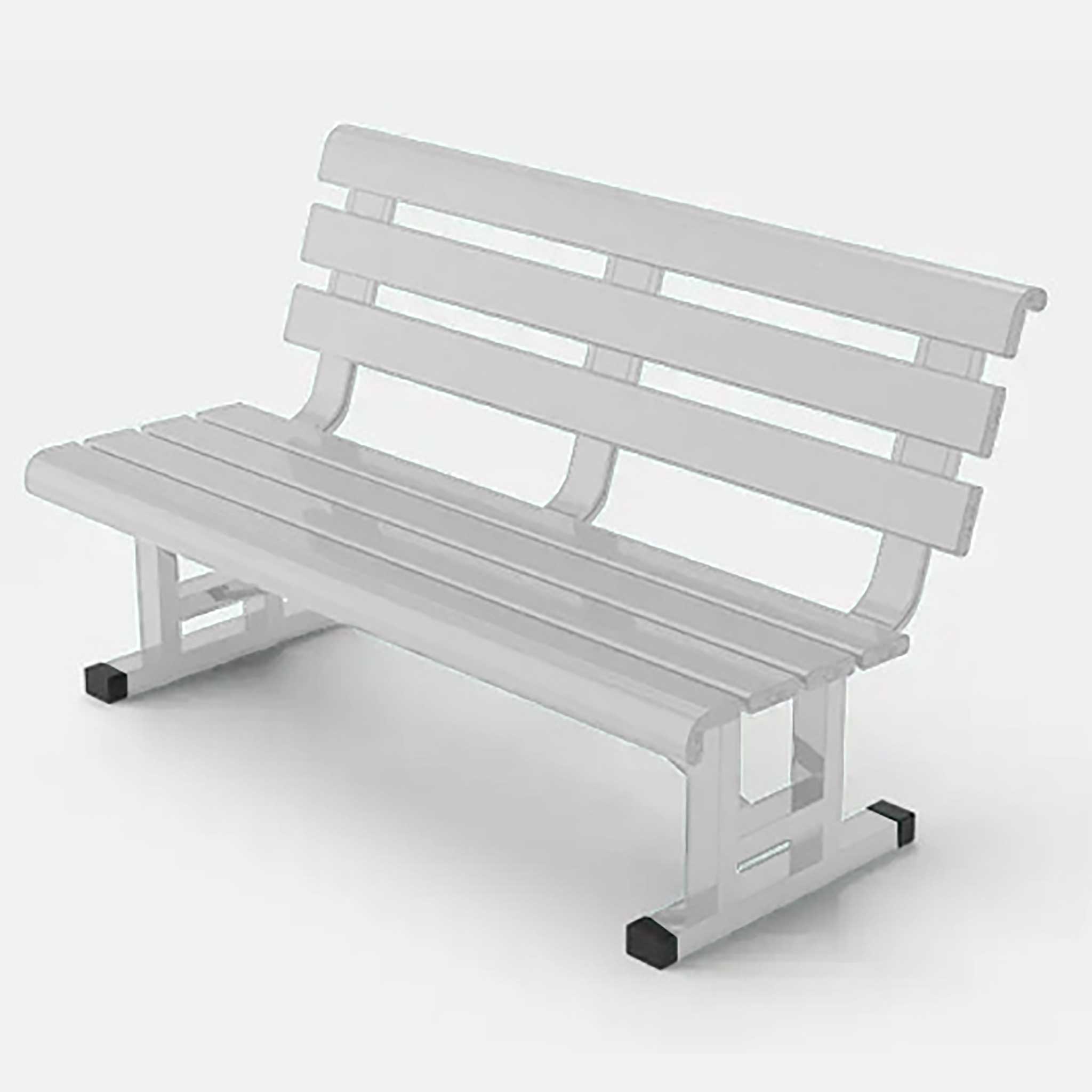 Putterman Court Rest Aluminum Bench with Back