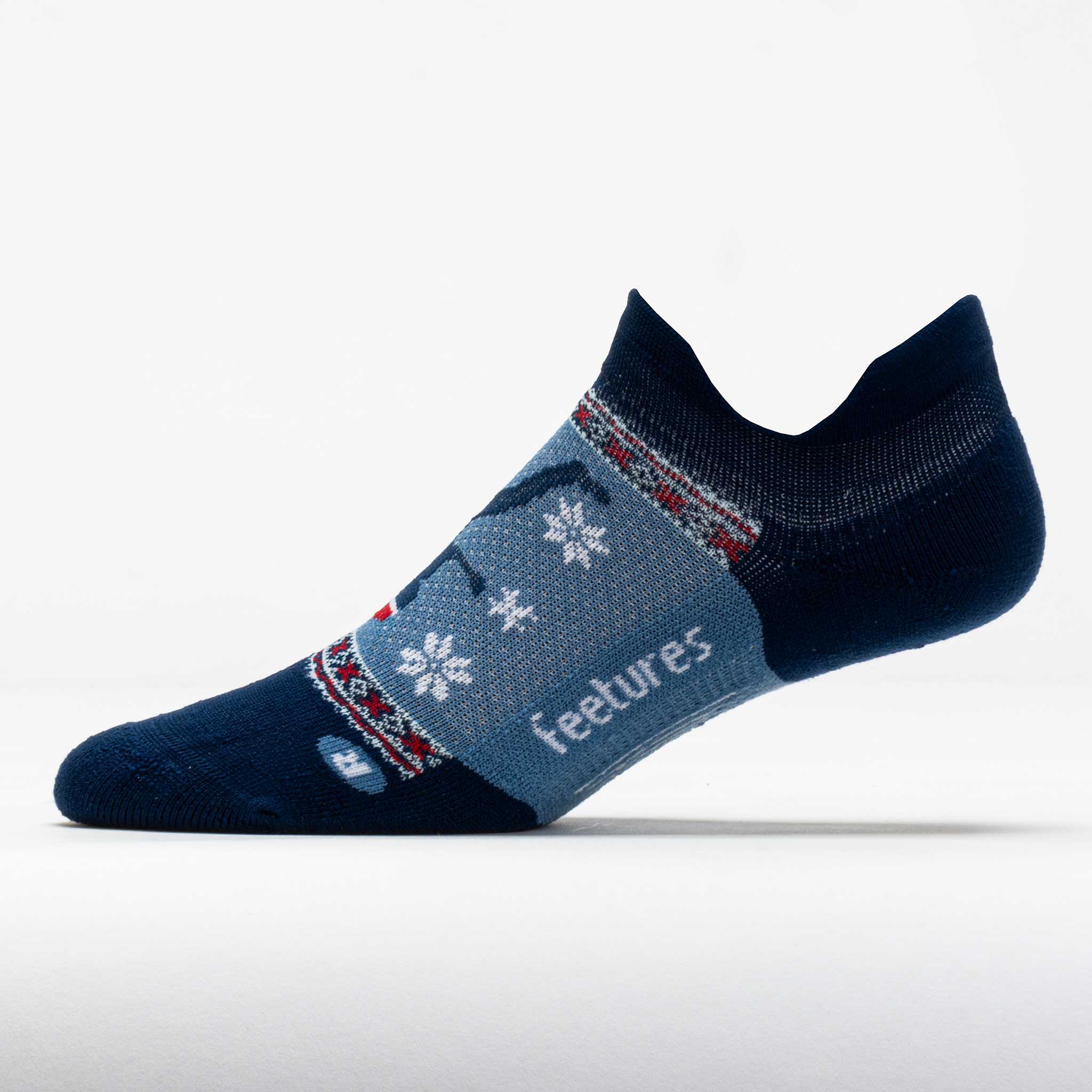 Feetures Elite Light Cushion No Show Tab Sock Holiday Run Edition
