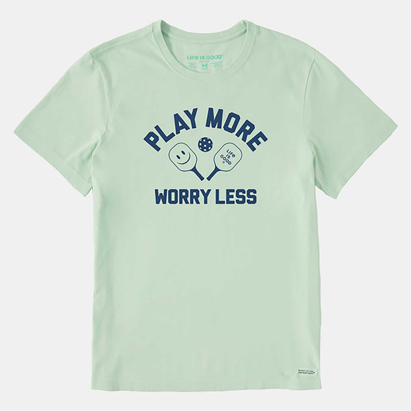 Life is Good Play More Worry Less Pickleball Crusher Tee Men's