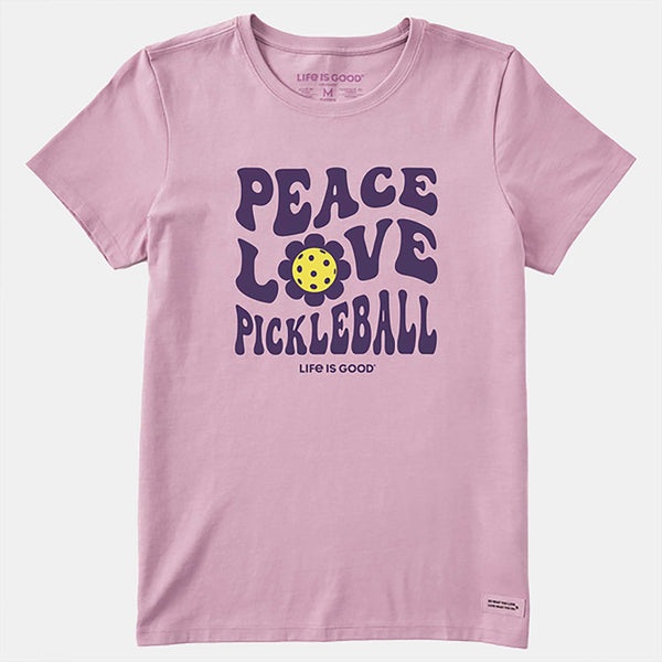 Life is Good Groovy Peace Love Pickleball Short Sleeve Women's