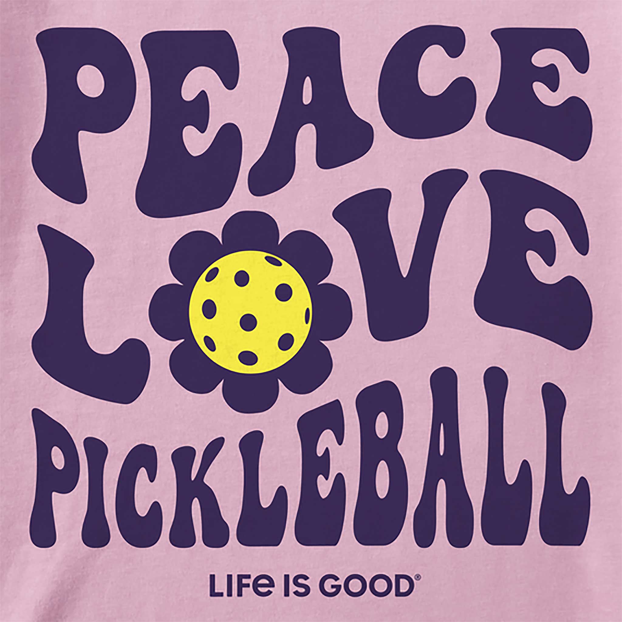 Life is Good Groovy Peace Love Pickleball Short Sleeve Women's