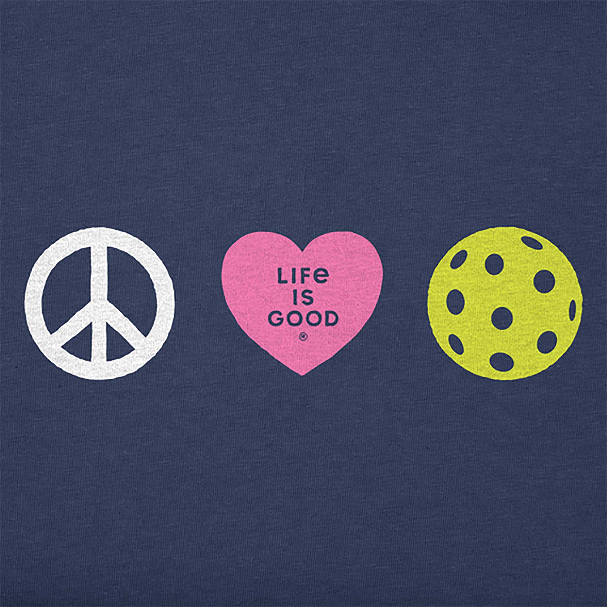 Life is Good Clean Peace Love Pickleball Short Sleeve Women's