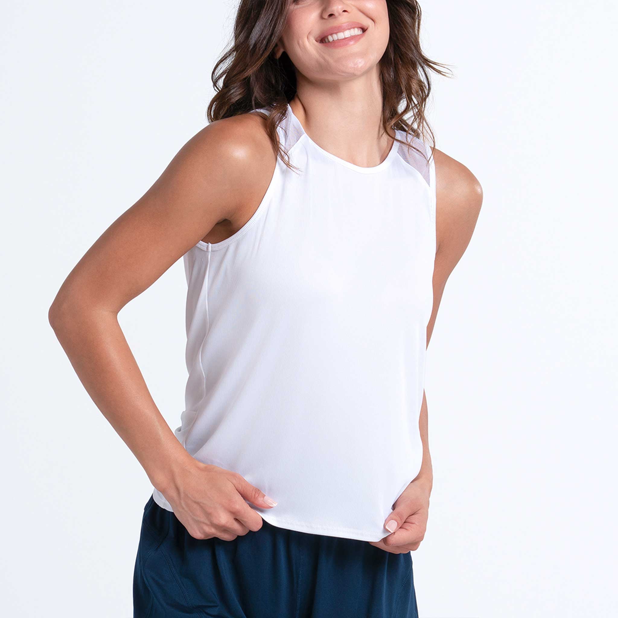 Lucky In Love Twist Back Rib Tank Women's