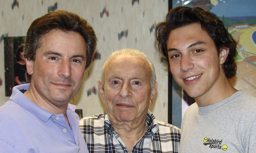 An image capturing three generations of the family responsible for Holabird Sports.