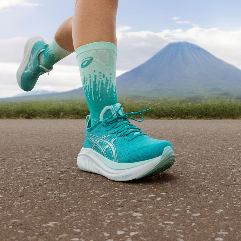 ASICS women's running shoes in-use image