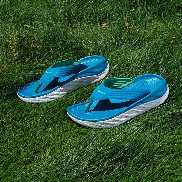 blue hoka flip flop