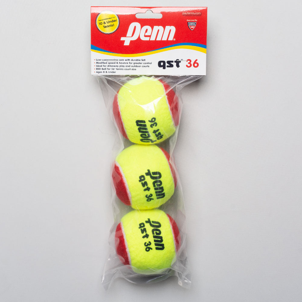Penn QST 36 Felt 3-Ball Polybag Tennis Balls