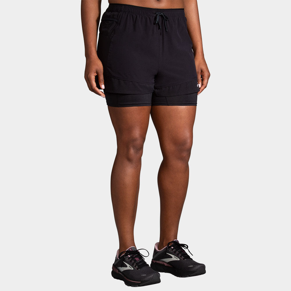 Brooks High Point 3 Inch 2-in-1 Short 2.0 Dames Brooks High Point 3 Inch 2-in-1 Short 2.0 Dames