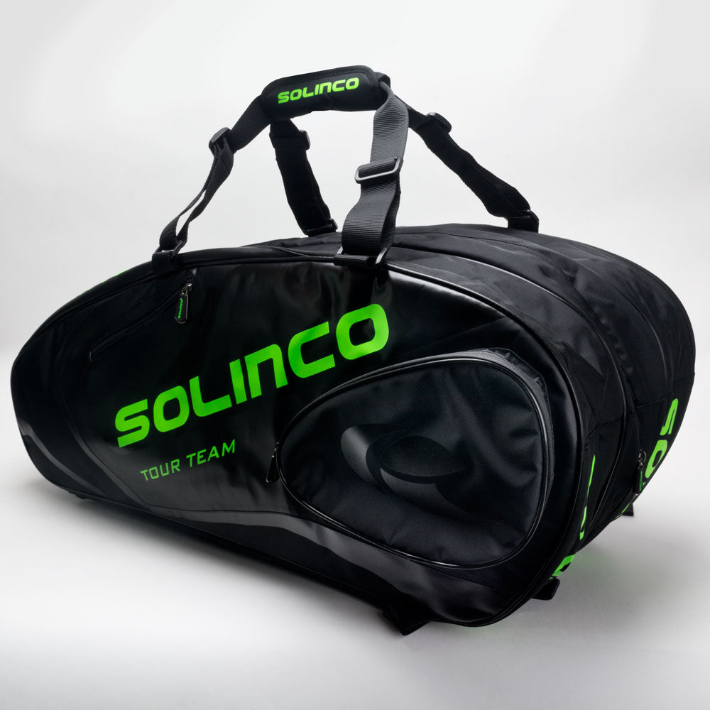 Solinco Tour 15-Pack Racquet Bag Black/Neon Green – Holabird Sports