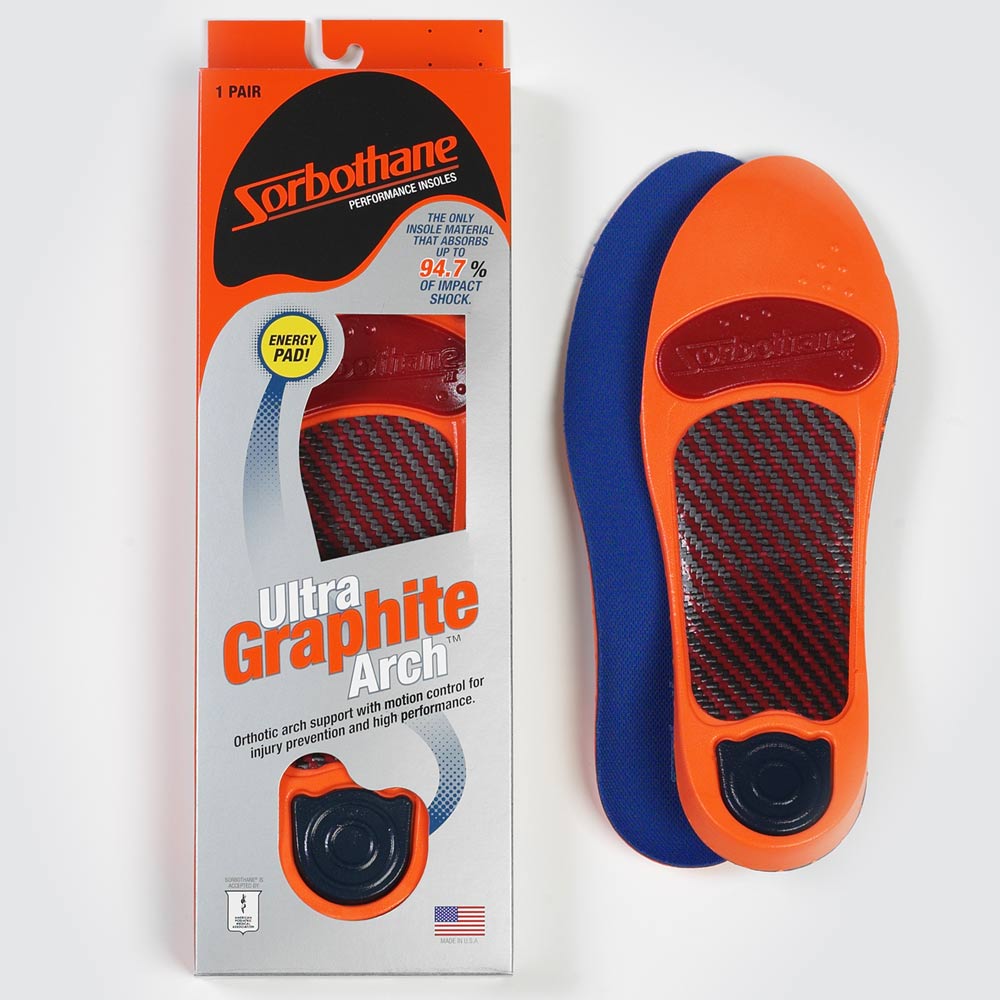 Sorbothane Ultra Graphite Medium Arch Insoles