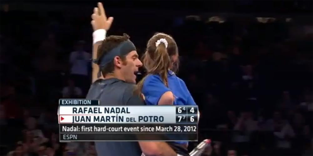 Nadal & Ben Stiller vs Del Potro & Amazing 9-year-old Girl