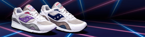Saucony Originals running shoes with laser background