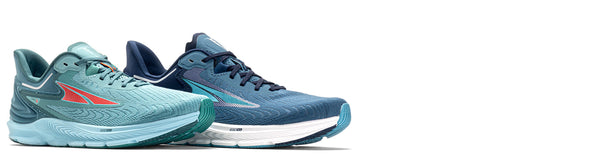 Altra Torin running shoes on white background