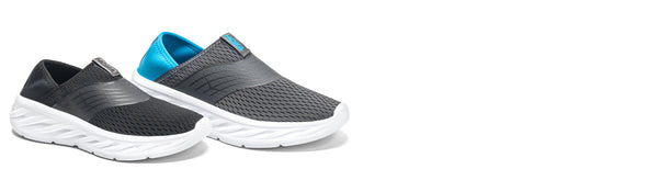 hoka one one ora recovery shoes on white background