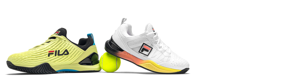 fila speedserve energized tennis shoes on white background