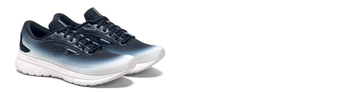 brooks trace 2 running shoes on white background