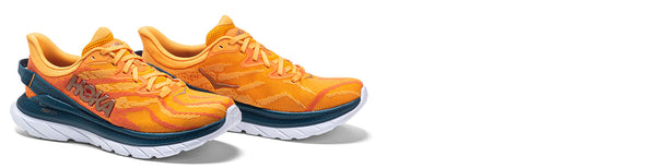 hoka mach supersonic running shoes on white