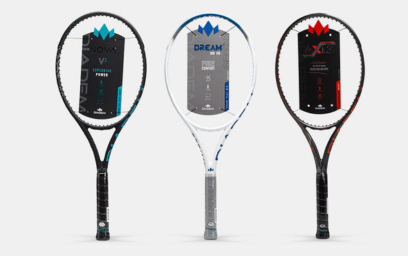 diadem tennis racquets on white background