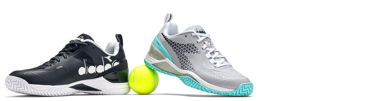 diadora blushield torneo tennis shoes on white background