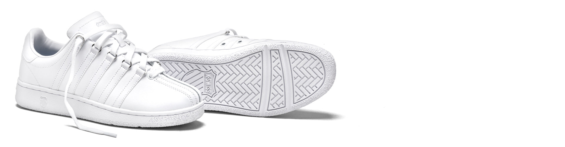 k-swiss tennis shoes on white background