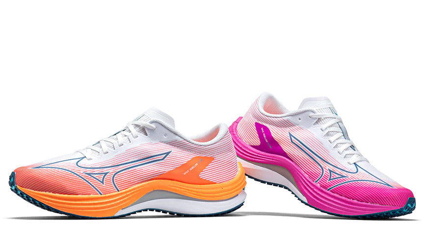 mizuno wave rebellion flash running shoes on white background