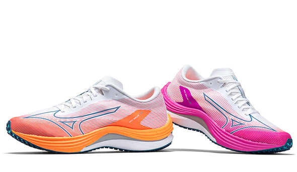 mizuno wave rebellion flash running shoes on white background