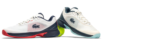 lacoste tech point tennis shoes on white background