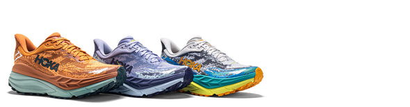 hoka stinson atr trail running shoes on white background
